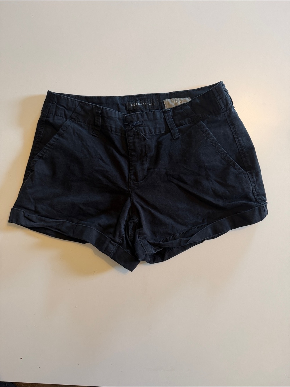Aeropostale Black Women's Rolled-Hem Jean Shorts